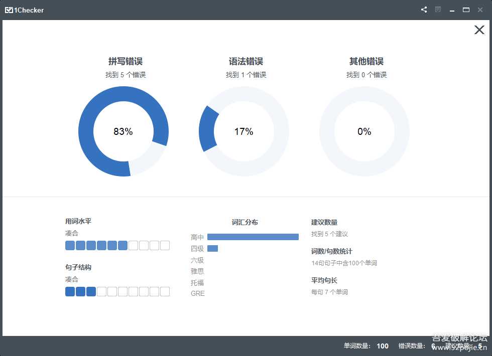 英语润色软件 1chrcker v2.1.7.0